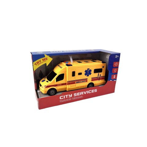 AMBULANS SAMOCHÓD W PUDEŁKU ŚWIATŁO DŹWIĘK KARETKA AMBULANS SAMOCHÓD W PUDEŁKU ŚWIATŁO DŹWIĘK KARETKA