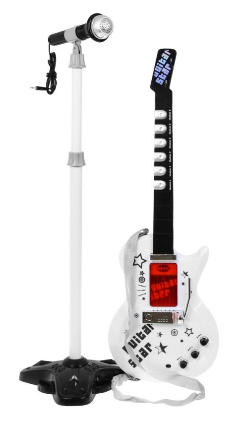 Gitara elektryczna + Mikrofon dla dzieci 6+ Instrument muzyczny Dźwięki