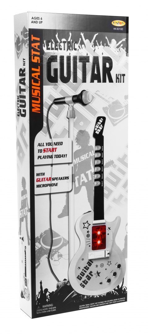 Gitara elektryczna + Mikrofon dla dzieci 6+ Instrument muzyczny Dźwięki
