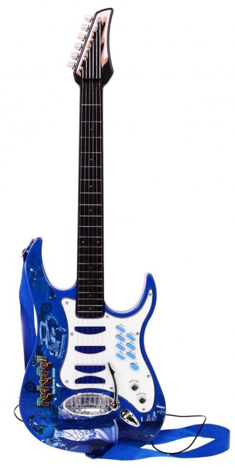 Gitara z akcesoriami dla dzieci 6+ Niebieski zestaw muzyczny Wzmacniacz + Mikrofon Gitara z akcesoriami dla dzieci 6+ Niebieski zestaw muzyczny Wzmacniacz + Mikrofon