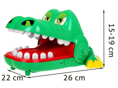 Gra zręcznościowa "Krokodyl u dentysty" dla dzieci 3+ Interaktywna zabawka + 3 tryby gry Bolący ząbek Refleks Memory Gra zręcznościowa "Krokodyl u dentysty" dla dzieci 3+ Interaktywna zabawka + 3 tryby gry Bolący ząbek Refleks Memory