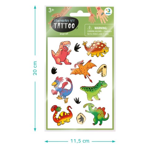 ZESTAW TYMCZASOWYCH TATUAŻY "DINOZAURY" 4 ARKUSZE Z KOLOROWYMI TATUAŻAMI ZESTAW TYMCZASOWYCH TATUAŻY "DINOZAURY" 4 ARKUSZE Z KOLOROWYMI TATUAŻAMI