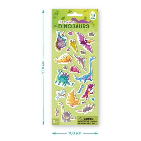NAKLEJKI 3D "DINOZAURY" DLA NAJMŁODSZYCH ZESTAW RÓŻNORODNYCH NAKLEJEK NAKLEJKI 3D "DINOZAURY" DLA NAJMŁODSZYCH ZESTAW RÓŻNORODNYCH NAKLEJEK