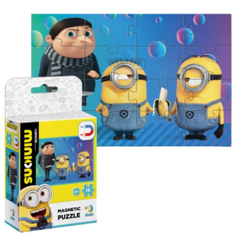 PUZZLE MAGNETYCZNE "MINIONS" UROCZA I KOLOROWA UKŁADANKA 16 ELEMENTÓW PUZZLE MAGNETYCZNE "MINIONS" UROCZA I KOLOROWA UKŁADANKA 16 ELEMENTÓW