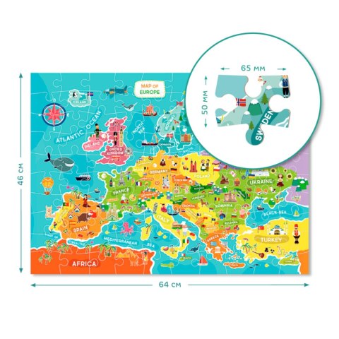 Puzzle Mapa Europy 0124