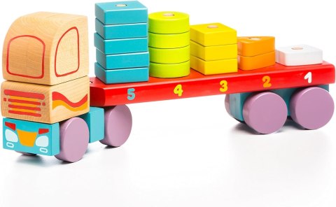CIĘŻARÓWKA TIR TRANSPORTER UKŁADANIE KLOCKÓW FIGURY GEOMETRYCZNE DREWNIANE CIĘŻARÓWKA TIR TRANSPORTER UKŁADANIE KLOCKÓW FIGURY GEOMETRYCZNE DREWNIANE