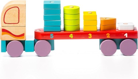 CIĘŻARÓWKA TIR TRANSPORTER UKŁADANIE KLOCKÓW FIGURY GEOMETRYCZNE DREWNIANE CIĘŻARÓWKA TIR TRANSPORTER UKŁADANIE KLOCKÓW FIGURY GEOMETRYCZNE DREWNIANE