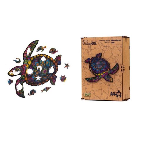 PUZZLE DREWNIANE UKŁADANKA DŁUGOWIECZNY ŻÓŁW ZESTAW PUZZLI A4 OZDOBA PUZZLE DREWNIANE UKŁADANKA DŁUGOWIECZNY ŻÓŁW ZESTAW PUZZLI A4 OZDOBA