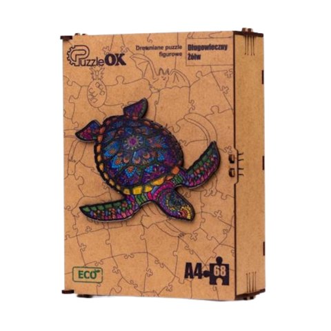 PUZZLE DREWNIANE UKŁADANKA DŁUGOWIECZNY ŻÓŁW ZESTAW PUZZLI A4 OZDOBA PUZZLE DREWNIANE UKŁADANKA DŁUGOWIECZNY ŻÓŁW ZESTAW PUZZLI A4 OZDOBA