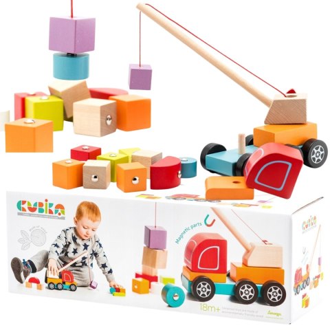 DŹWIG DREWNIANY KLOCKI EDUKACYJNE MAGNETYCZNE DŹWIG DREWNIANY KLOCKI EDUKACYJNE MAGNETYCZNE