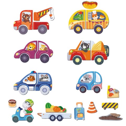 GRA MAGNETYCZNA EDUKACYJNA "TRANSPORT" 36 MAGNESÓW TABLICA MAGNETYCZNA