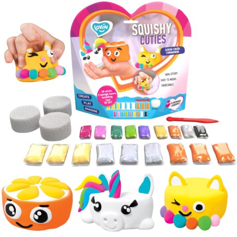 Zestaw z lekka ciastolina Squishy Cuties 70131 Zestaw z lekka ciastolina Squishy Cuties 70131