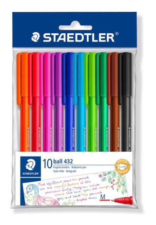 Długopis jednorazowy trójkątny M 10 kol. w torebce Staedtler