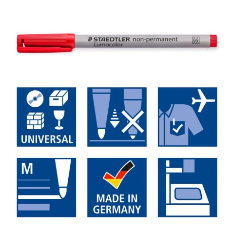 Foliopis Lumocolor M zmywalny 4 kol. (2 3 5 9) w etui box Staedtler Foliopis Lumocolor M zmywalny 4 kol. (2 3 5 9) w etui box Staedtler