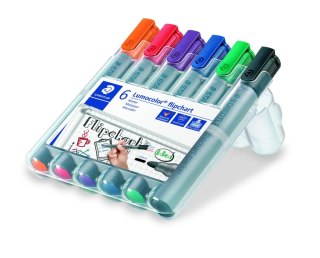 Marker Lumocolor do tablic flipchart okrągły 6 (2 3 4 5 6 9) etui Staedtler