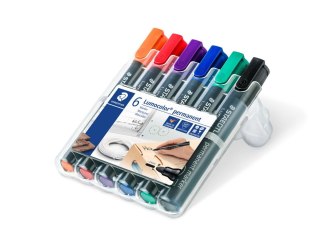 Marker Lumocolor wodoodporny gruby okrągły 6 kol. w etui Staedtler