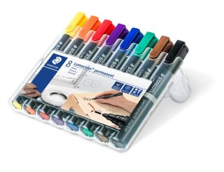 Marker Lumocolor wodoodporny okrągły 8 kol. w etui box Staedtler