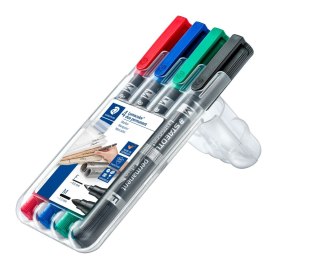 Pisak dwustronny Lumocolor Duo wodoodporny F 06 mm i M okrągła 15 mm 4 szt