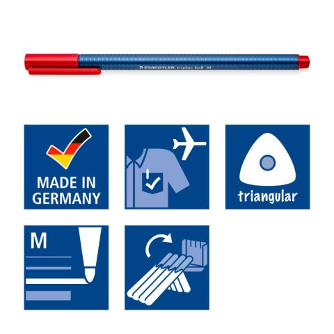 Długopis triplus ball M 10 kol. w etui Staedtler