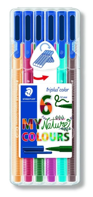 Flamaster Triplus 1 mm 6szt. w etui kolory naturalne Staedtler