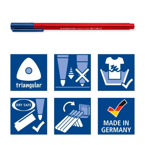 Flamaster Triplus 1 mm DINO 6 szt. w etui Staedtler