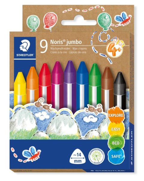 Kredki woskowe trójkątne jumbo Noris 9 kol Staedtler Kredki woskowe trójkątne jumbo Noris 9 kol Staedtler
