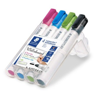 Marker Lumocolor whiteboard okrągły 4 kol. (20 30 53 9) w etui Staedtler