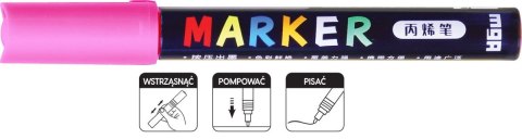 Marker akrylowy 1-2 mm różowy MG