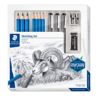 Zestaw Design Journey: 7 x ołówek 3 x pisak 308 temperówka gumka Staedtler