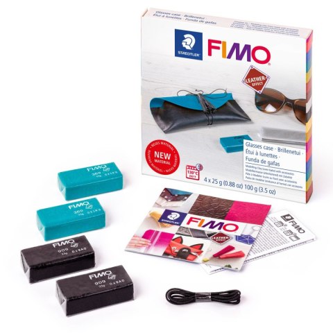 Zestaw FIMO effect leather Etui 4 kostki 25g + akcesoria Staedtler Zestaw FIMO effect leather Etui 4 kostki 25g + akcesoria Staedtler