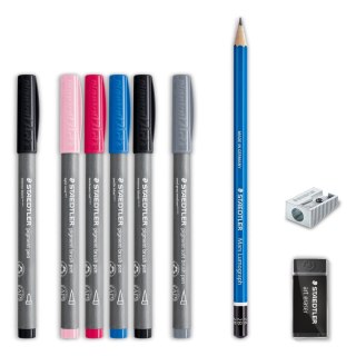 Zestaw do Brush 6 pisaków multi ink ołówek gumka temperówka Staedtler