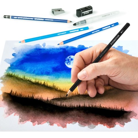Zestaw kredki akwarelowe 12 ko 3x ołówek gumka temperówka blender Staedtler Zestaw kredki akwarelowe 12 ko 3x ołówek gumka temperówka blender Staedtler