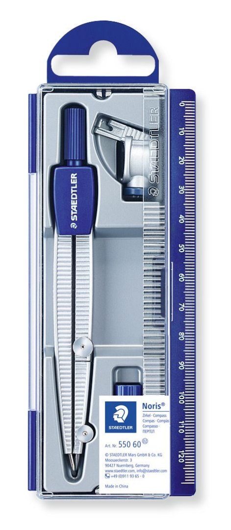 Cyrkiel szkolny z uniwersalnym adapterem i z etui na grafity Staedtler Cyrkiel szkolny z uniwersalnym adapterem i z etui na grafity Staedtler