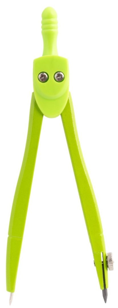Cyrkiel szkolny z zapasowymi rysikami koła 35cm metalowy 3 różne kolory MG