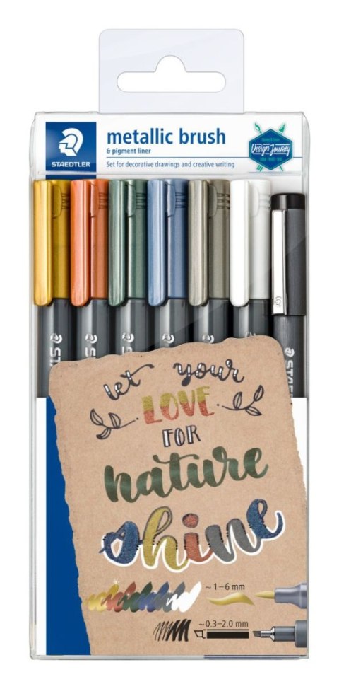 Flamaster pędzelkowy Metallic brush do Bullet Journal miks 6 kol. Staedtler Flamaster pędzelkowy Metallic brush do Bullet Journal miks 6 kol. Staedtler