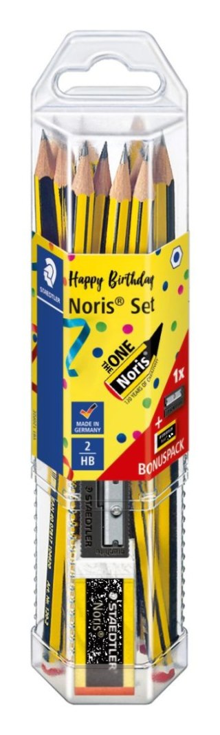 Ołówek Noris 12 szt. HB + gratis: gumka + temperówka Staedtler