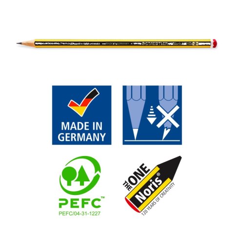 Ołówek Noris 3 szt HB + gumka + temperówka blister Staedtler