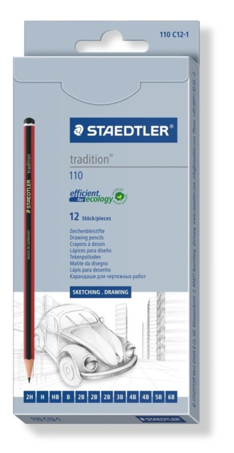 Ołówek sześciokątny 12 szt. (6B 5B 4B 3B 2B B HB H 2H 3x2B 2x4B) Staedtler Ołówek sześciokątny 12 szt. (6B 5B 4B 3B 2B B HB H 2H 3x2B 2x4B) Staedtler