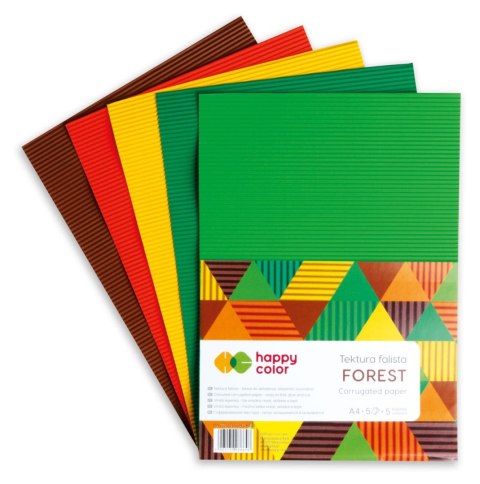 Tektura falista FOREST A4 5 ark 5 kolorów