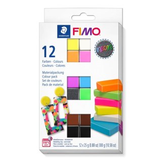 Zestaw FIMO Neon 12 kostek x 25g Staedtler