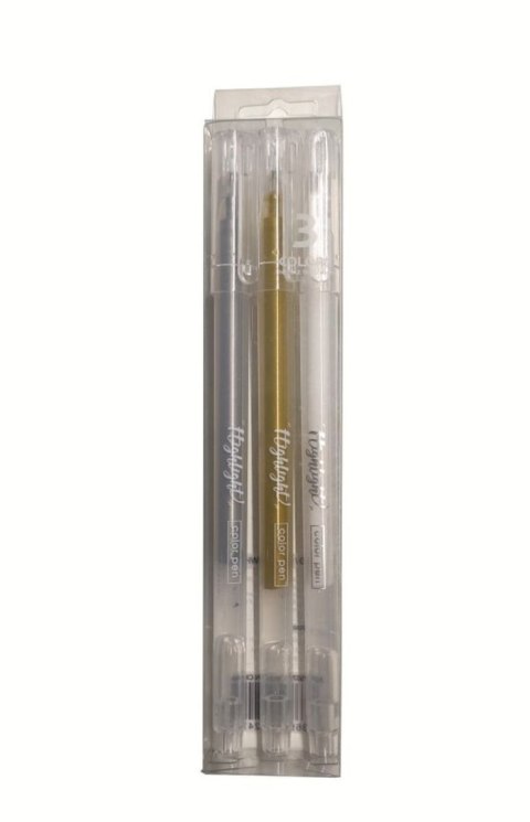 Długopis żelowy 06mm zestaw 3 kol: złoty srebrny biały MG Długopis żelowy 06mm zestaw 3 kol: złoty srebrny biały MG