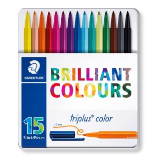 Flamaster Triplus 15 kolorów w metalowym opakowaniu Staedtler