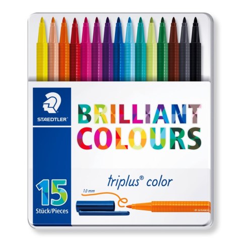 Flamaster Triplus 15 kolorów w metalowym opakowaniu Staedtler Flamaster Triplus 15 kolorów w metalowym opakowaniu Staedtler