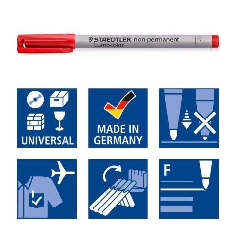 Foliopis Lumocolor F zmywalny 4 kol. (2 3 5 9) w etui box Staedtler