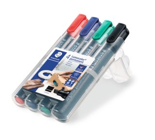 Marker Lumocolor wodoodporny ścięty 4 kol. (2 3 5 9) w etui box Staedtler