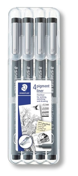 Pisak z atramentem pigmentowym zestaw 4 szt. (0.1 0.3 0.5 0.7mm) Staedtler