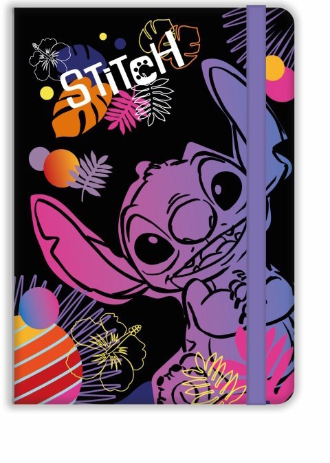 DISNEY BLACK - NOTES A5 / 80 K. LINIA Z GUMKĄ - WZÓR 1 - STITCH /12/