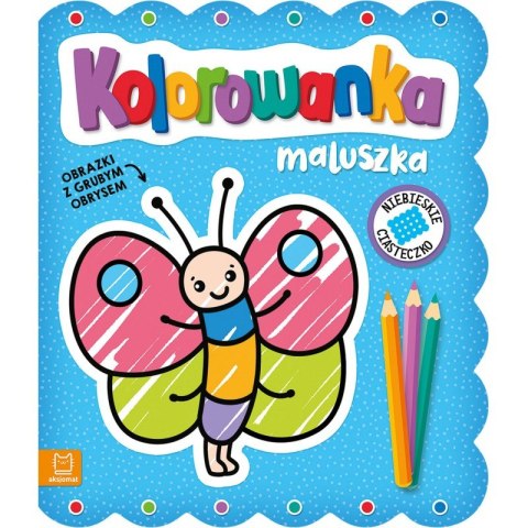 Kolorowanka maluszka. Obrazki z grubym obrysem. Niebieskie ciasteczko Kolorowanka maluszka. Obrazki z grubym obrysem. Niebieskie ciasteczko