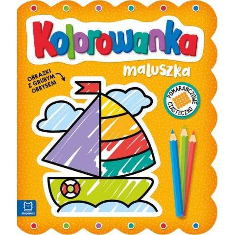 Kolorowanka maluszka. Obrazki z grubym obrysem. Pomarańczowe ciasteczko Kolorowanka maluszka. Obrazki z grubym obrysem. Pomarańczowe ciasteczko