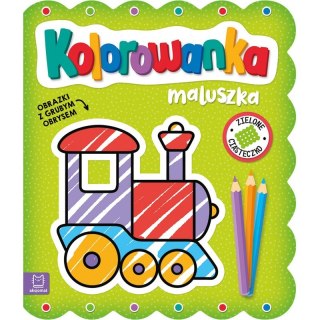 Kolorowanka maluszka. Obrazki z grubym obrysem. Zielone ciasteczko